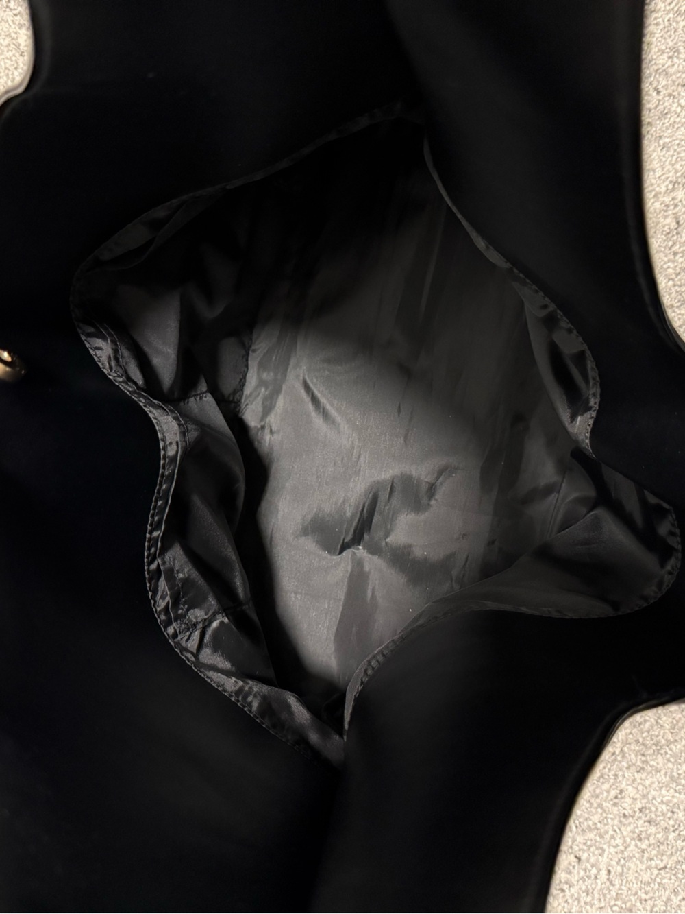 Victoria’s Secret Black Faux Leather Hobo Shoulder Bag Large Tote - Picture 11 of 16